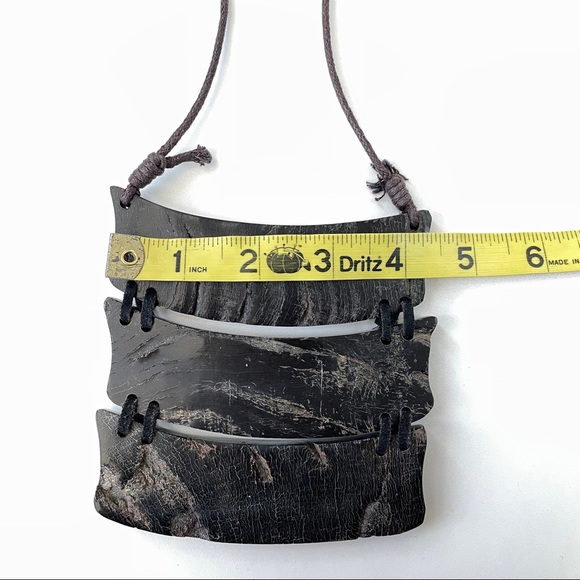 MooMoo Designs 3 Tier Black Ox Horn Necklace - Picture 14 of 15